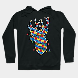 Christmas Autism Awareness Shirt Mom Puzzle Piece Reindeer Hoodie